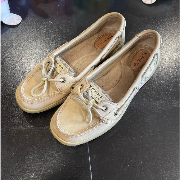 Sperry shoes, tan leopard print, size 7 - Picture 2 of 3